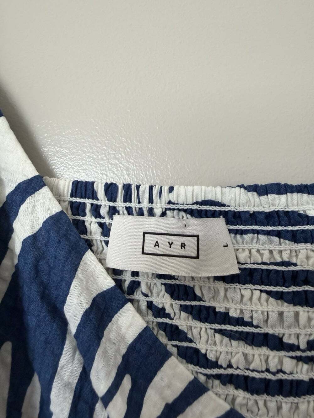 AYR The Magic Moment Midi Dress in Blue White Palm Size Large - Picture 6 of 9